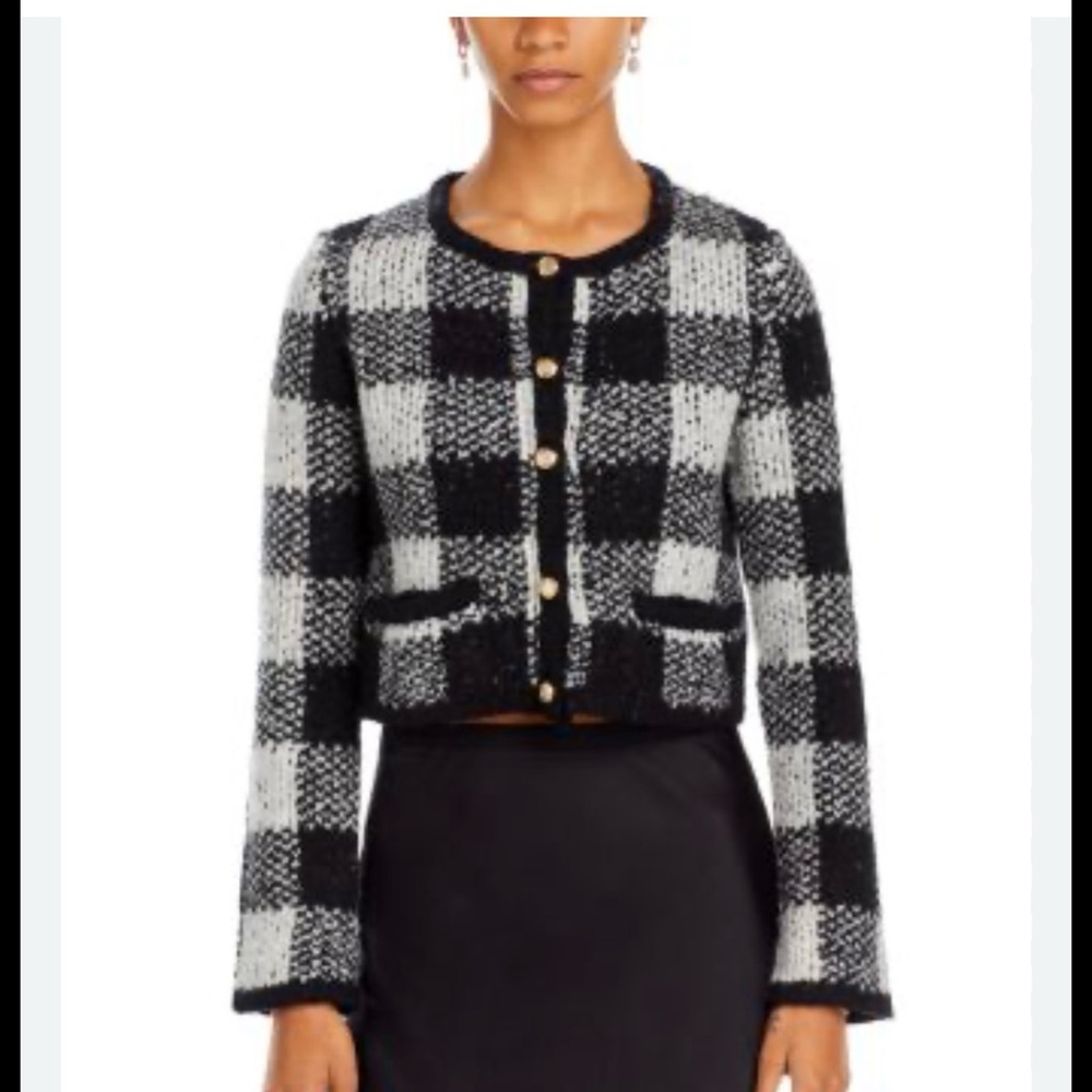 Sea New York Monochrome Plaid Cardigan